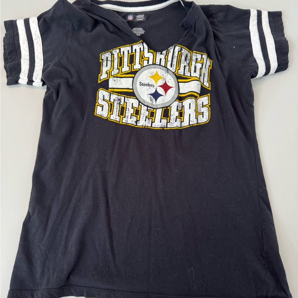 NFL Black Short Sleeve Tee Pittsburgh Steelers Retro Design